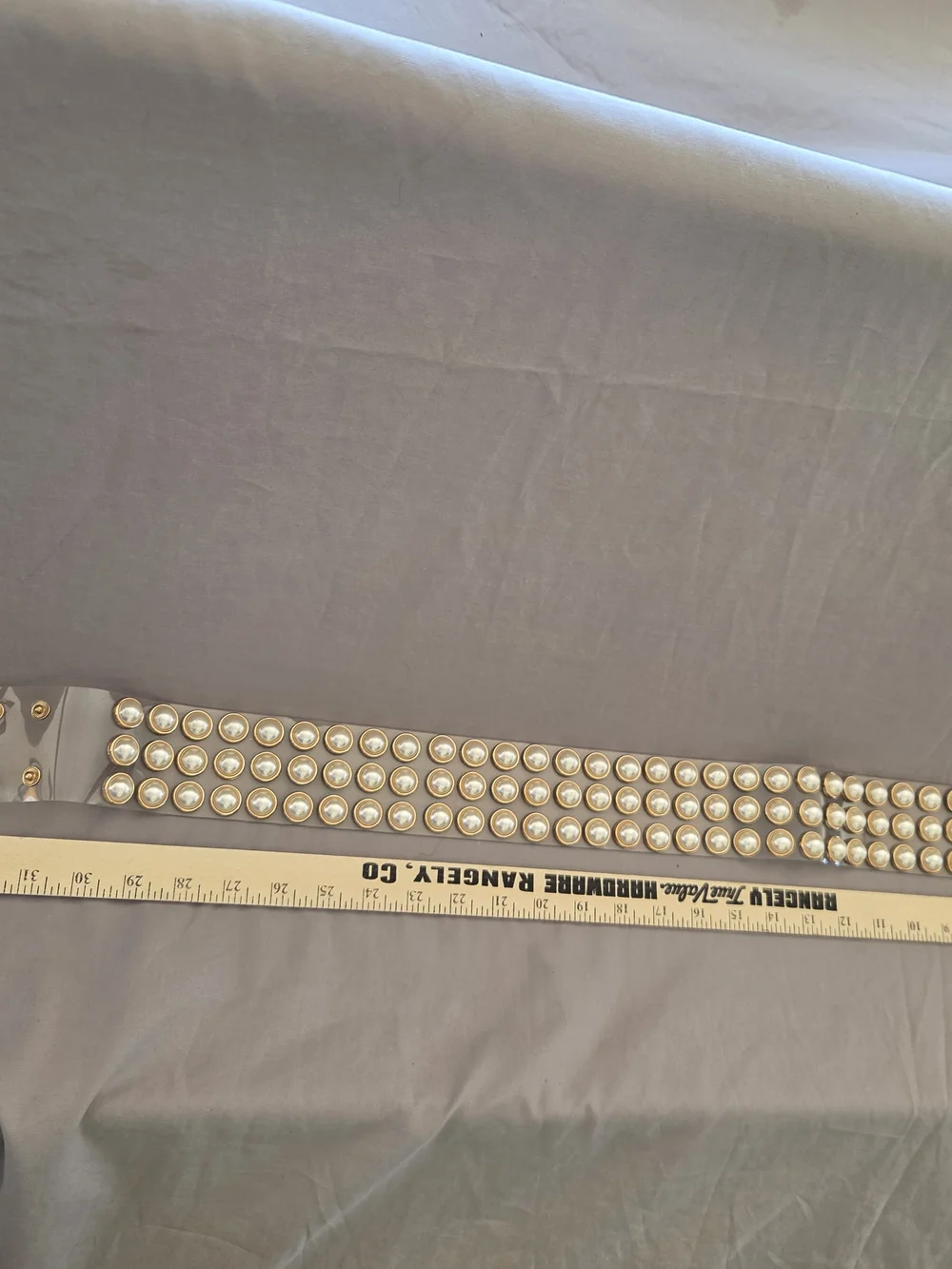 Pearl And Gold Embellished Clear Belt